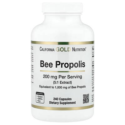 California Gold Nutrition, Propóleo de abeja, 1000 mg, 240 cápsulas