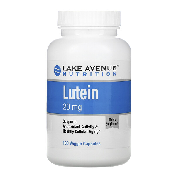 Lake Avenue Nutrition, лютеин, 20 мг, 180 растительных капсул