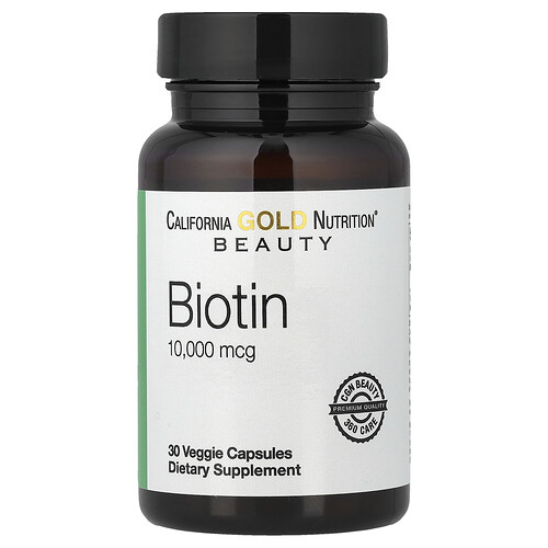 カリフォルニア ゴールド ニュートリション California Gold Nutrition, ビオチン、10,000mcg、ベジカプセル30粒