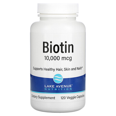 

Lake Avenue Nutrition, Biotin, 10,000 mcg, 120 Veggie Capsules