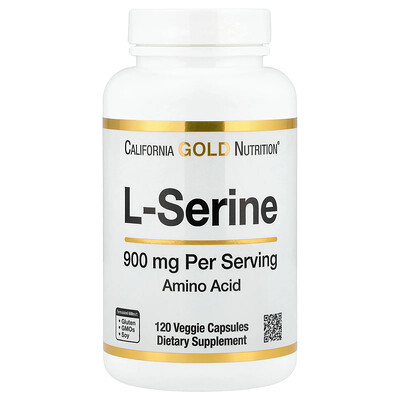 California Gold Nutrition, L-serina, 900 mg, 120 cápsulas vegetales