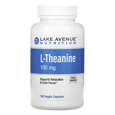 

Lake Avenue Nutrition L-теанин, 100 мг, 180 растительных капсул
