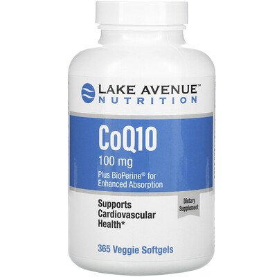 Lake Avenue Nutrition CoQ10 with Bioperine, 100 mg, 365 Veggie Softgels