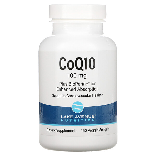 CoQ10 with Bioperine, 100 mg, 150 Veggie Softgels