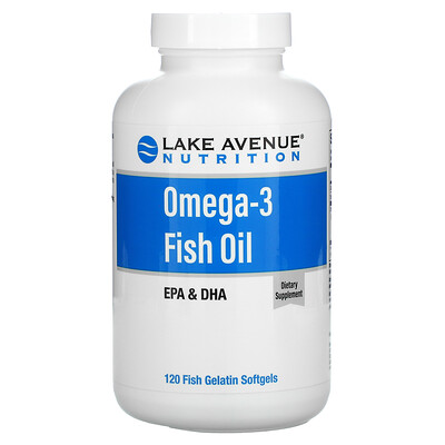 

Lake Avenue Nutrition, Omega-3 Fish Oil, 1250 mg, 120 Fish Gelatin Softgels