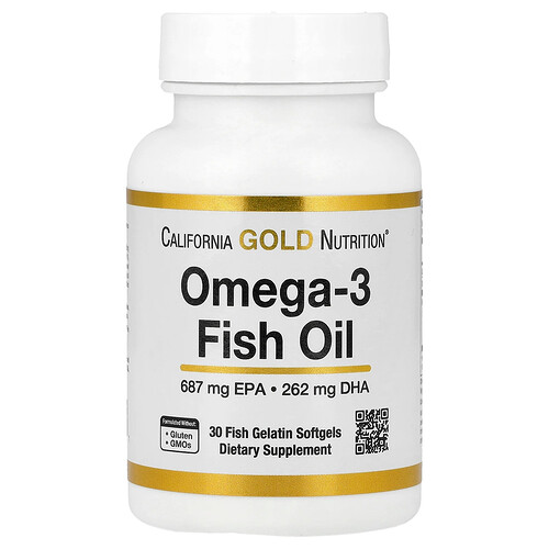 California Gold Nutrition、オメガ3フィッシュオイル、フィッシュゼラチンソフトジェル30粒（1粒あたり1,250mg）