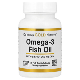 California Gold Nutrition, Omega-3 Fish Oil, Omega-3-Fischöl, 30 Fischgelatine-Weichkapseln (1.250 mg pro Weichkapsel)