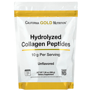 California Gold Nutrition, Peptide de colagen hidrolizat, tip I și III, fără arome, 7,05 oz (200 g)