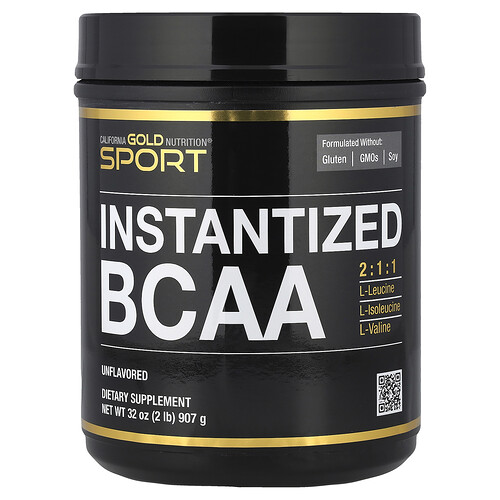 California Gold Nutrition インスタント化BCAA パウダー アンフレーバー 907g（2ポンド）