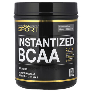 California Gold Nutrition, Instant BCAA-poeder met L-leucine, L-isoleucine en L-valine, ongeparfumeerd, 907 g