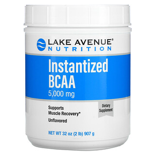 Lake Avenue Nutrition, Instantized BCAA Powder, Unflavored, Instant-BCAA-Pulver, geschmacksneutral, 907 g (32 oz.)