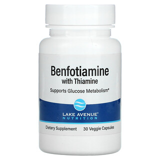 Lake Avenue Nutrition, Benfotiamine with Thiamine, Benfotiamin mit Thiamin, 250 mg, 30 vegetarische Kapseln