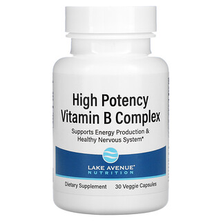 Lake Avenue Nutrition, High Potency Vitamin B Complex, 30 Veggie Capsules