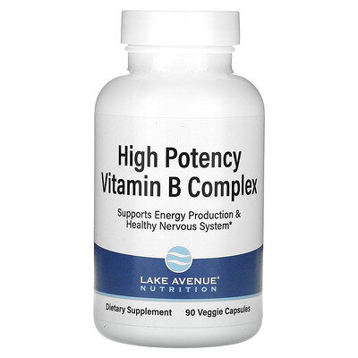 Photos - Vitamins & Minerals Lake Avenue Nutrition , High Potency Vitamin B Complex, 90 Veggie Capsules LKN-02090 