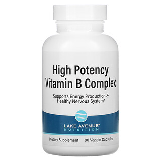 Lake Avenue Nutrition, Complejo de vitaminas B de alta potencia, 90 cápsulas vegetales