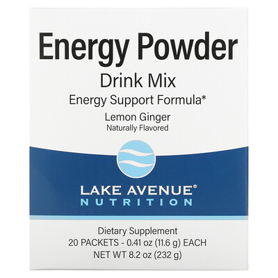 Lake Avenue Nutrition Порошковая смесь для приготовления напитка повышающего уровень энергии 20 пакетиков по 11 6 г (0 41 унции)