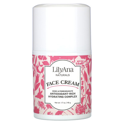 Lilyana Naturals, Crema para el rostro, Rosa y granada`` 48 g (1,7 oz)