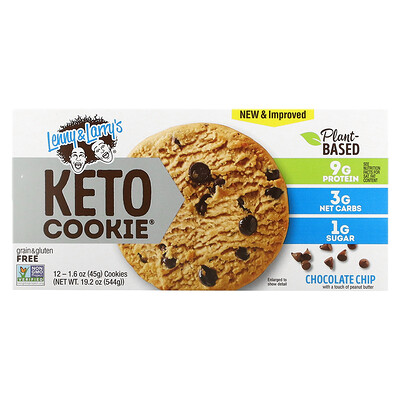 

Lenny & Larry's KETO COOKIE Chocolate Chip 12 Cookies 1.6 oz (45 g) Each