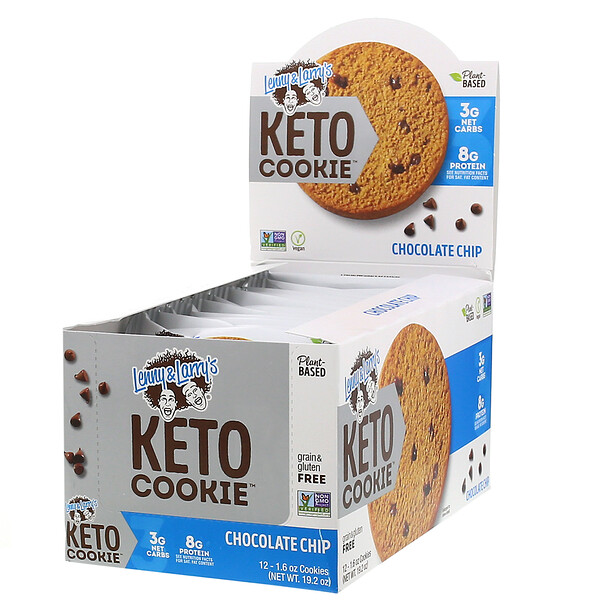 Lenny & Larry's‏, KETO COOKIE, שבבי שוקולד, 12 עוגיות, 45 גרם (1.6 אונקיות) כל אחת