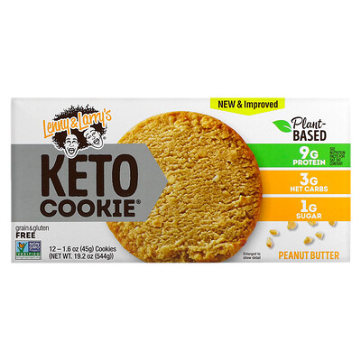 

Lenny & Larry's KETO COOKIE Peanut Butter 12 Cookies 1.6 oz (45 g) Each