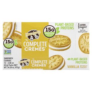 Lenny & Larry's, The Complete Cremes®, сэндвич-печенье, ваниль, 12 пакетиков по 81 г (2,86 унции)