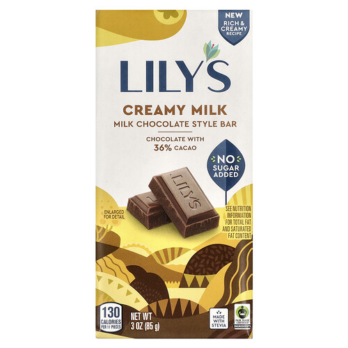 Lily's Sweets, Tafel Milchschokolade, 40 % Kakao, Cremige Milch, 3 oz (85 g)