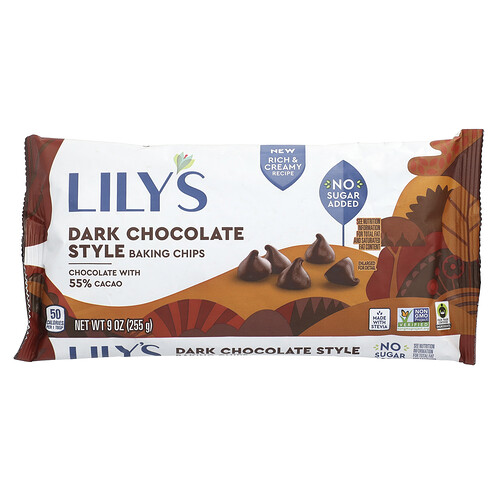 Lily's Sweets, Dark Chocolate Baking Chips, Dunkle Schokoladenstückchen zum Backen, 255 g (9 oz.)