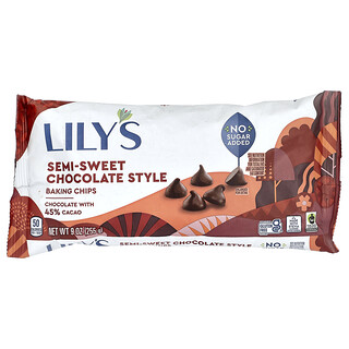 Lily's Sweets, Baking Chips, Semi-Sweet Chocolate Style, 9 oz (255 g)