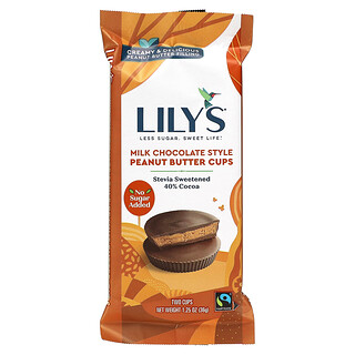 Lily's Sweets, Fıstık Ezmeli Kupalar, Sütlü Çikolata Tarzı, 2 Bardak, 1,25 oz (36 gr)