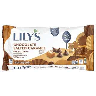 Lily's Sweets, Pişirme Cipsleri, Çikolatalı Tuzlu Karamel, 9 oz (255 gr)