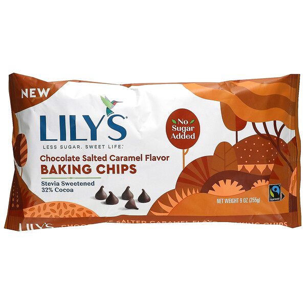 Lily's Sweets‏, Baking Chips, Chocolate Salted Caramel, 9 oz (255 g)