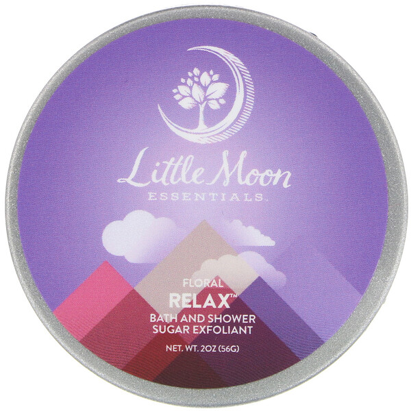 Little Moon Essentials‏, Relax, Floral Sugar Exfoliant, Bath and Shower, 2 oz (56 g)