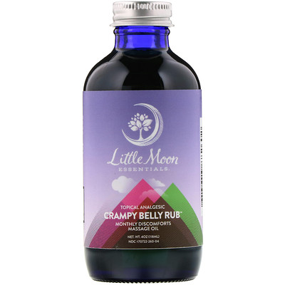 Little Moon Essentials Crampy Belly Rub Massage Oil 4 oz (118 ml)