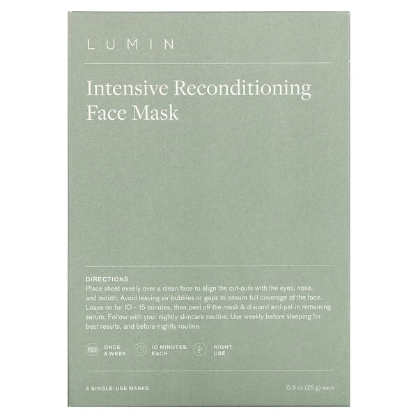 Intensive Reconditioning Beauty Face Mask, 5 Single-Use Masks, 0.9 oz (25 g) Each
