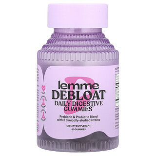 Lemme, Debloat, Daily Digestive Probiotic Gummies, probiotische Fruchtgummis mit Verdauung, 60 Fruchtgummis