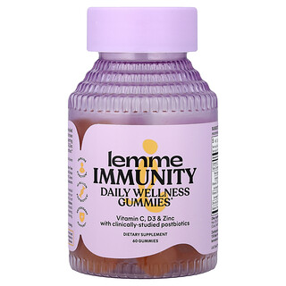 Lemme, Immunity Daily Wellness Gummies, Zoete Sinaasappel, 60 Gummies