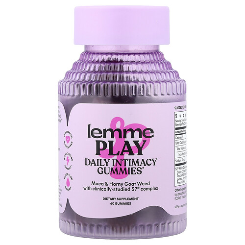 Lemme, Play, Daily Intimacy Gummies, Cherry, 60 Gummies