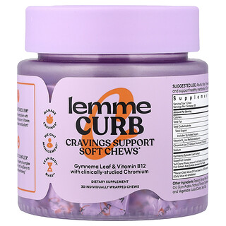 Lemme, Curb, Cravings Support, Gemengd Fruit, 30 individueel verpakte kauwtabletten