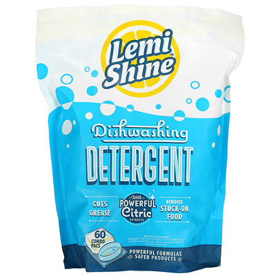 Lemi Shine Средство для мытья посуды, 60 комбинированных пакетиков, 780 г (27,5 унции)