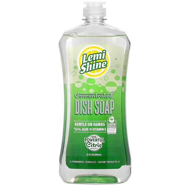Lemi Shine, Concentrated Dish Soap, With Aloe + Vitamin E, 22 fl oz