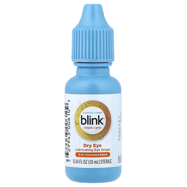 Bausch + Lomb Blink Blink® Triple Care, Dry Eye, Lubricating Eye Drops, 0.34 fl oz (10 ml)