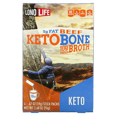 

Lonolife Keto Broth, говядина, 4 пакетика, 76 г (2,68 унции)