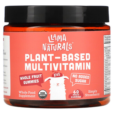 

Llama Naturals Plant-Based Multivitamin Whole Fruit Gummies Simply Strawberry 60 Fruit Gummies