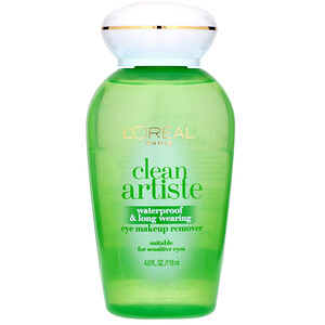 Отзывы о L'Oreal, Clean Artiste, Waterproof & Long Wearing Eye Makeup Remover, For Sensitive Eyes, 4 fl oz (118 ml)