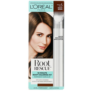 Отзывы о L'Oreal, Root Rescue, 10 Minute Root Coloring Kit, 5 Medium Brown, 1 Application