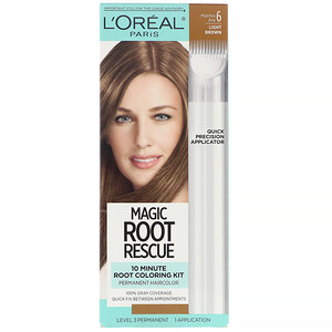 Отзывы о L'Oreal, Magic Root Rescue, 10 Minute Root Coloring Kit, 6 Light Brown, 1 Application
