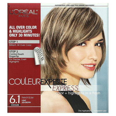 

L'Oreal, Couleur Experte Express, Color + Highlights, 6.1 Light Ash Brown , 1 Application