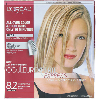 L'Oreal Couleur Experte Express, краска для волос с эффектом выгоревших прядей, оттенок 8.2 «Сияющий блонд», на 1 применение