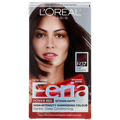 L'Oreal Краска для волос Feria, «Сила красного», оттенок R37 глубокий бордовый, на 1 применение