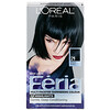 L'Oreal, Feria, Multi-Faceted Shimmering Color, 21 Bright Black, 1 Application